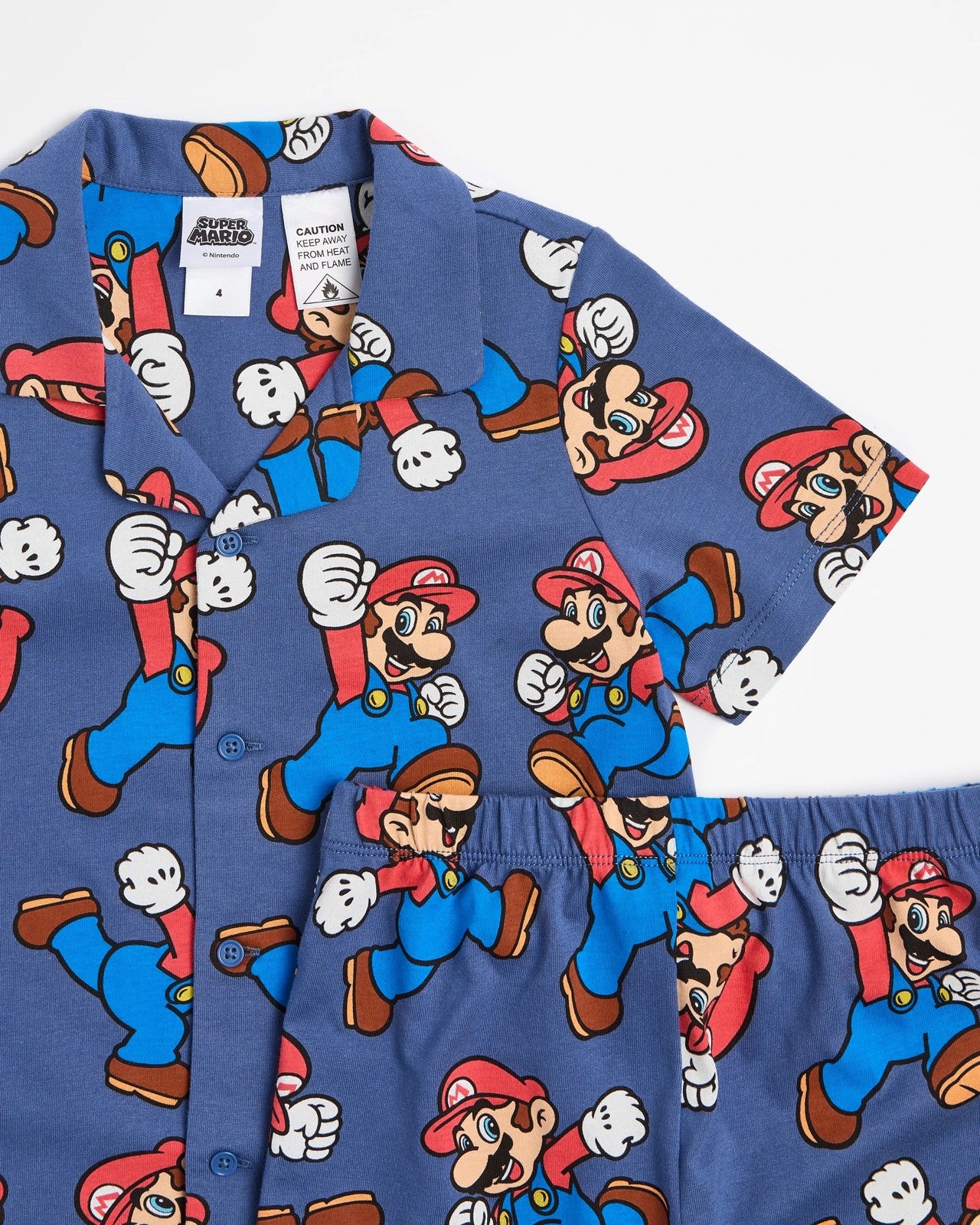 Super Mario Cotton Button Thru Pyjama Set