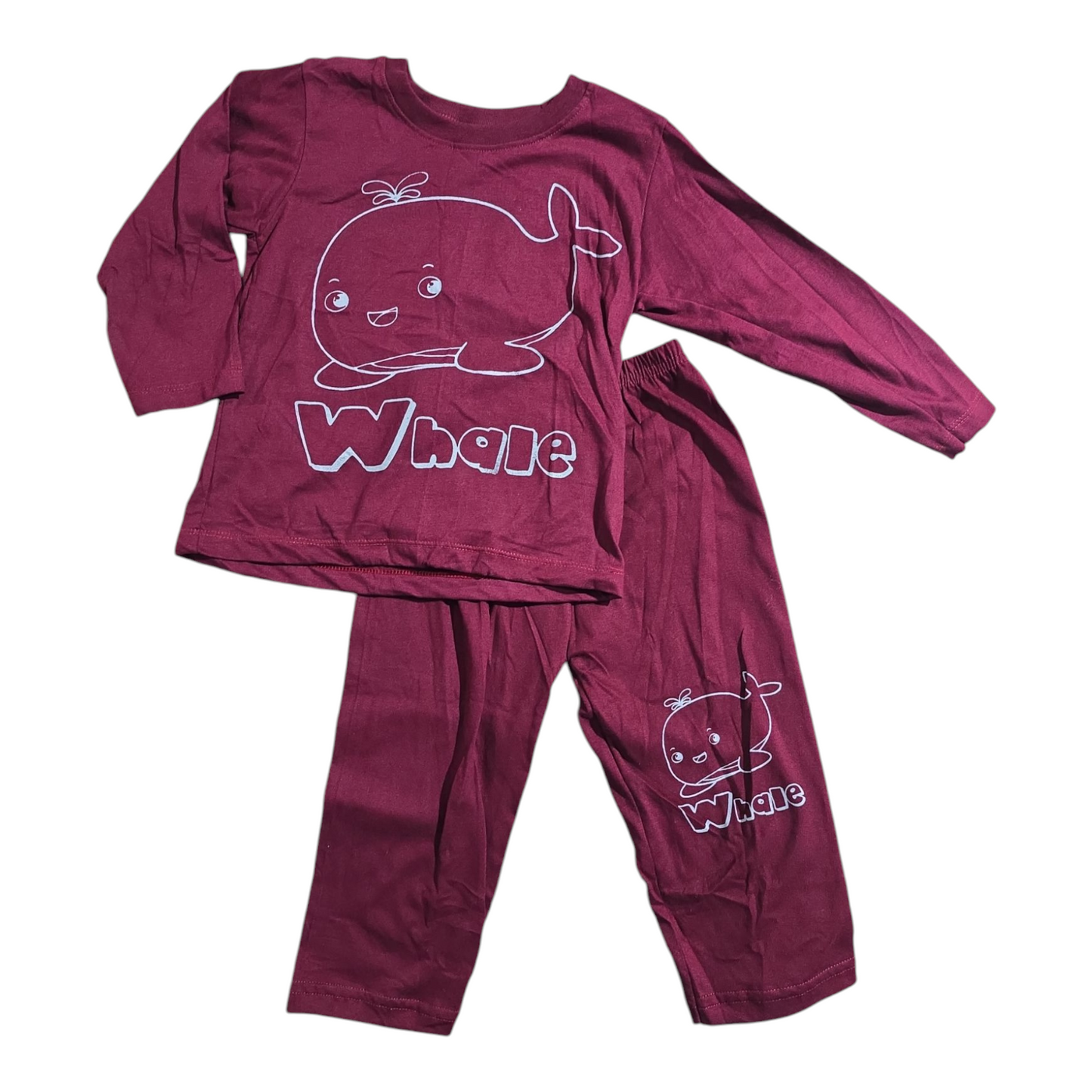 Maroon whale pj long