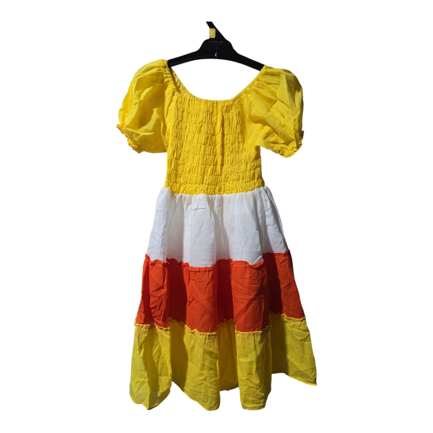 Yellow white orange dress