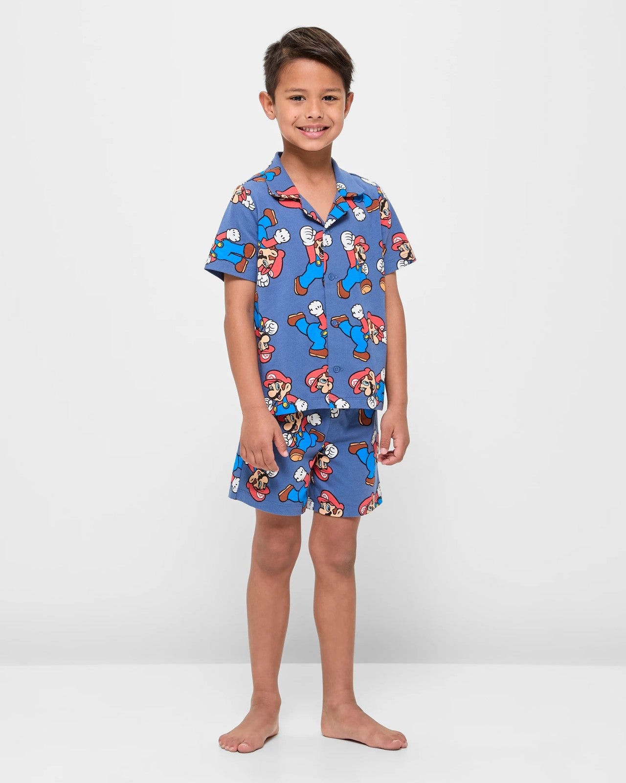 Super Mario Cotton Button Thru Pyjama Set