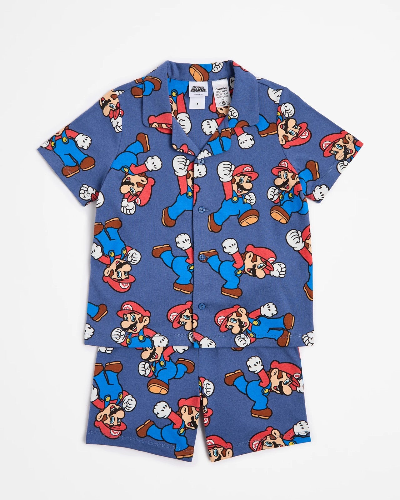 Super Mario Cotton Button Thru Pyjama Set