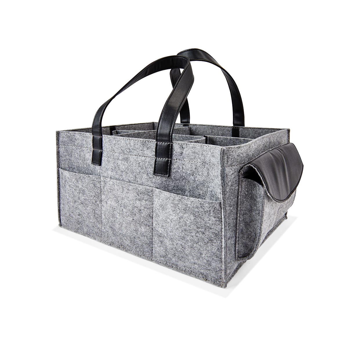 Large Nappy Caddy - Grey and Black