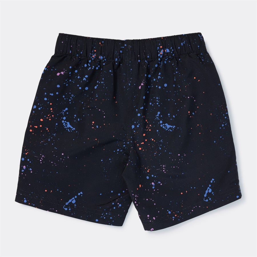 K-D Kids Splatter Print Board Shorts - Navy