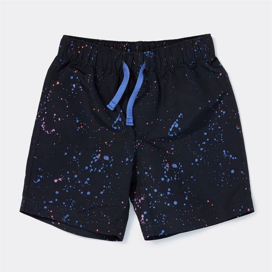 K-D Kids Splatter Print Board Shorts - Navy