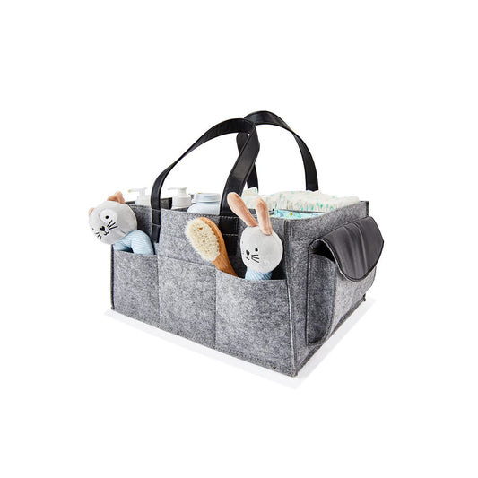 Large Nappy Caddy - Grey and Black