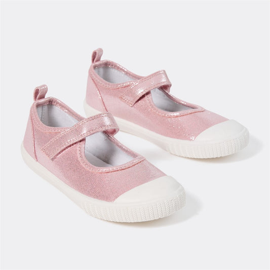 K-D Kids Metallic Canvas Casual Shoes - Pink