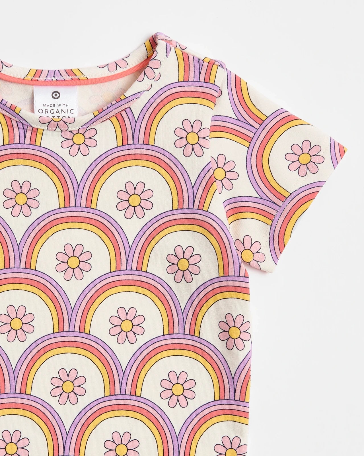 Baby Organic Cotton T-shirt - Rainbow Flowers