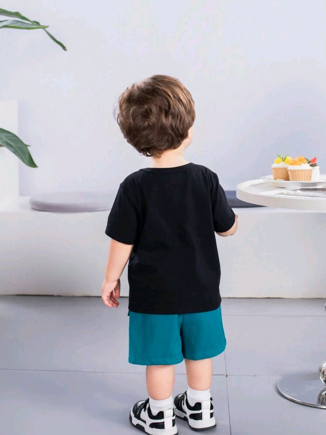 SHEIN Baby Boy Cute Casual Loose Short Sleeve T-Shirt With Letter Print And Cargo Shorts With Large Pockets Summer Outfits