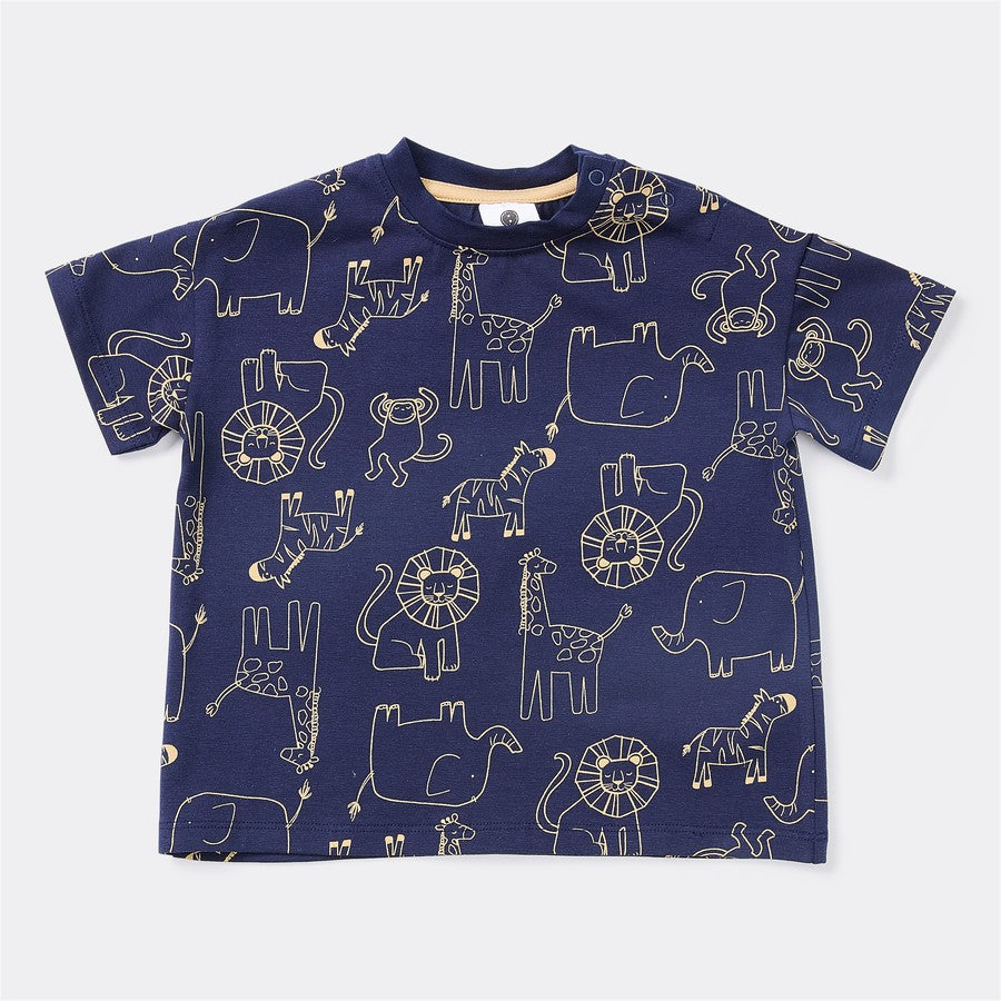 Dymples Baby Safari Print Set - Navy