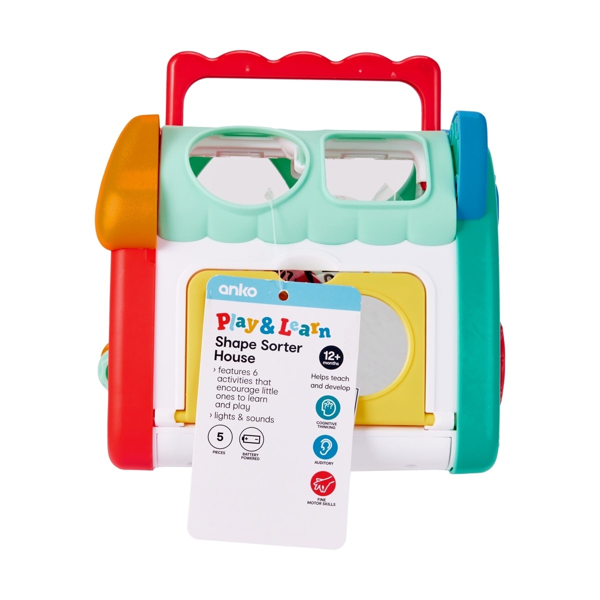 5 Piece Play & Learn Shape Sorter House